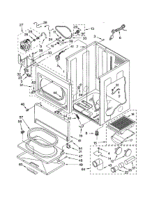 Cabinet parts for Kenmore Dryer 110.74082201 (11074082201, 110 74082201) from AppliancePartsPros.com