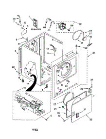Cabinet parts for Kenmore Dryer 110.74202200 (11074202200, 110 74202200) from AppliancePartsPros.com