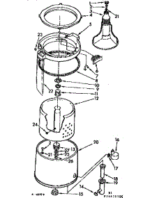 Tub And Basket Assembly parts for Kenmore Washer 110.74411400 (11074411400, 110 74411400) from AppliancePartsPros.com