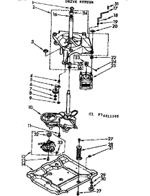 Drive System parts for Kenmore Washer 110.74411400 (11074411400, 110 74411400) from AppliancePartsPros.com