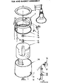 Tub And Basket Assembly parts for Kenmore Washer 110.74412220 (11074412220, 110 74412220) from AppliancePartsPros.com