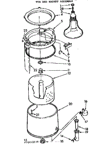 Tub And Basket Assembly parts for Kenmore Washer 110.74412410 (11074412410, 110 74412410) from AppliancePartsPros.com