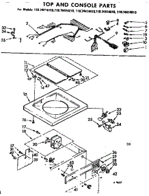Top And Console Parts parts for Kenmore Washer 110.74414110 (11074414110, 110 74414110) from AppliancePartsPros.com