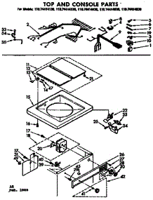 Top And Console Parts parts for Kenmore Washer 110.74414130 (11074414130, 110 74414130) from AppliancePartsPros.com