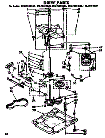 Drive Parts parts for Kenmore Washer 110.74414130 (11074414130, 110 74414130) from AppliancePartsPros.com