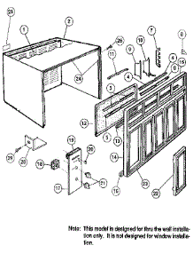Cabinet parts for Kenmore Air Conditioner 253.9720841 (2539720841, 253 9720841) from AppliancePartsPros.com