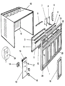 Cabinet And Front Panel parts for Kenmore Air Conditioner 253.9721040 (2539721040, 253 9721040) from AppliancePartsPros.com