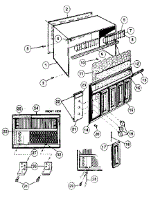Cabinet And Front Panel parts for Kenmore Air Conditioner 253.9725080 (2539725080, 253 9725080) from AppliancePartsPros.com