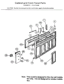Cabinet parts for Kenmore Air Conditioner 253.9743080 (2539743080, 253 9743080) from AppliancePartsPros.com