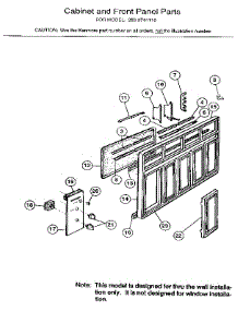 Cabinet parts for Kenmore Air Conditioner 253.9744110 (2539744110, 253 9744110) from AppliancePartsPros.com