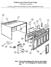 Cabinet parts for Kenmore Air Conditioner 253.9745110 (2539745110, 253 9745110) from AppliancePartsPros.com