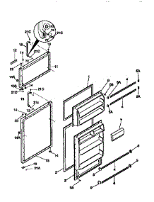 Door parts for Kenmore Refrigerator 253.9758010 (2539758010, 253 9758010) from AppliancePartsPros.com