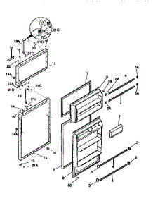 Doors parts for Kenmore Refrigerator 253.9758091 (2539758091, 253 9758091) from AppliancePartsPros.com