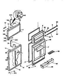 Door parts for Kenmore Refrigerator 253.9758380 (2539758380, 253 9758380) from AppliancePartsPros.com