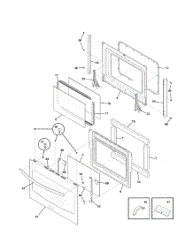 Door parts for Kenmore Range 790.45003801 (79045003801, 790 45003801) from AppliancePartsPros.com