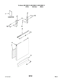 Door And Panel Parts parts for Kenmore Dishwasher 665.13039K113 (66513039K113, 665 13039K113) from AppliancePartsPros.com