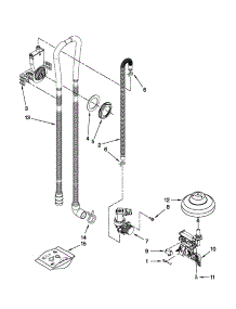 Fill, Drain And Overfill Parts parts for Kenmore Dishwasher 665.13073K210 (66513073K210, 665 13073K210) from AppliancePartsPros.com