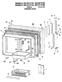 Freezer Door parts for Kenmore Refrigerator 363.9612786 (3639612786, 363 9612786) from AppliancePartsPros.com