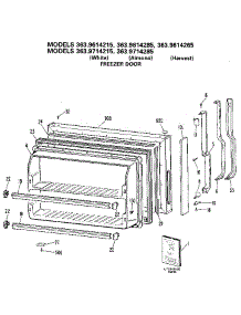 Freezer Door parts for Kenmore Refrigerator 363.9614215 (3639614215, 363 9614215) from AppliancePartsPros.com