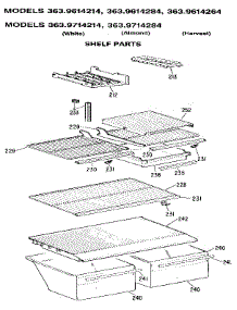 Shelf parts for Kenmore Refrigerator 363.9614284 (3639614284, 363 9614284) from AppliancePartsPros.com