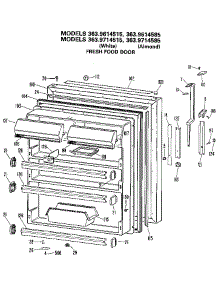 Fresh Food Door parts for Kenmore Refrigerator 363.9614585 (3639614585, 363 9614585) from AppliancePartsPros.com