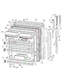 Fresh Food Door parts for Kenmore Refrigerator 363.9614611 (3639614611, 363 9614611) from AppliancePartsPros.com