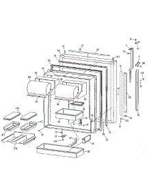 Fresh Food Door parts for Kenmore Refrigerator 363.9615683 (3639615683, 363 9615683) from AppliancePartsPros.com
