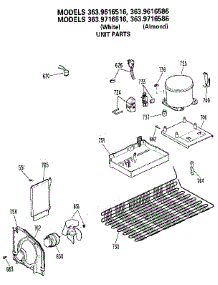Unit Parts parts for Kenmore Refrigerator 363.9616516 (3639616516, 363 9616516) from AppliancePartsPros.com
