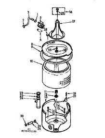 Tub & Basket Assm parts for Kenmore Washer 110.71431200 (11071431200, 110 71431200) from AppliancePartsPros.com