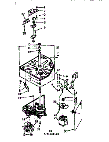Drive System parts for Kenmore Washer 110.71431200 (11071431200, 110 71431200) from AppliancePartsPros.com