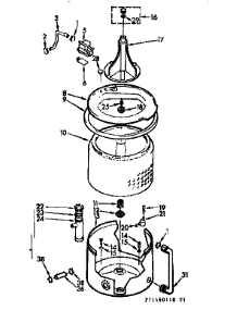 Tub & Basket Assembly parts for Kenmore Washer 110.71460410 (11071460410, 110 71460410) from AppliancePartsPros.com