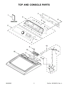 Top And Console Parts parts for Kenmore Dryer 110.71652021 (11071652021, 110 71652021) from AppliancePartsPros.com