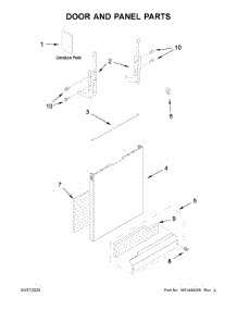 Door And Panel Parts parts for Kenmore Dishwasher 665.13090N020 (66513090N020, 665 13090N020) from AppliancePartsPros.com