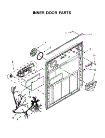 Inner Door Parts parts for Kenmore Dishwasher 665.13090N020 (66513090N020, 665 13090N020) from AppliancePartsPros.com
