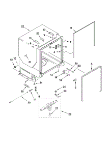 Tub And Frame Parts parts for Kenmore Dishwasher 665.13103K902 (66513103K902, 665 13103K902) from AppliancePartsPros.com