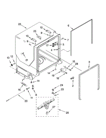 Tub And Frame Parts parts for Kenmore Dishwasher 665.13109K900 (66513109K900, 665 13109K900) from AppliancePartsPros.com