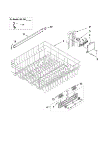 Upper Rack And Track Parts parts for Kenmore Dishwasher 665.13112K702 (66513112K702, 665 13112K702) from AppliancePartsPros.com