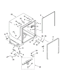 Tub And Frame Parts parts for Kenmore Dishwasher 665.13113K700 (66513113K700, 665 13113K700) from AppliancePartsPros.com