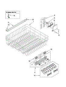 Upper Rack And Track Parts parts for Kenmore Dishwasher 665.13439K703 (66513439K703, 665 13439K703) from AppliancePartsPros.com