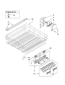 Upper Rack And Track Parts parts for Kenmore Dishwasher 665.13439K704 (66513439K704, 665 13439K704) from AppliancePartsPros.com