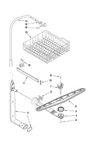 Upper Dishrack And Water Feed Parts parts for Kenmore Dishwasher 665.13443K900 (66513443K900, 665 13443K900) from AppliancePartsPros.com