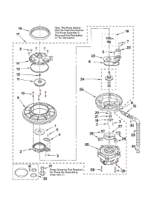 Pump And Motor Parts parts for Kenmore Dishwasher 665.13444K900 (66513444K900, 665 13444K900) from AppliancePartsPros.com