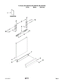 Door And Panel Parts parts for Kenmore Dishwasher 665.13452K902 (66513452K902, 665 13452K902) from AppliancePartsPros.com