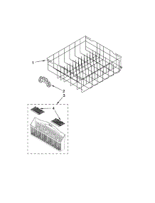 Lower Rack Parts parts for Kenmore Dishwasher 665.13462K900 (66513462K900, 665 13462K900) from AppliancePartsPros.com