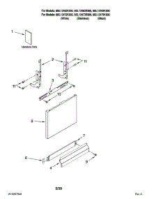 Door And Panel Parts parts for Kenmore Dishwasher 665.13463K900 (66513463K900, 665 13463K900) from AppliancePartsPros.com