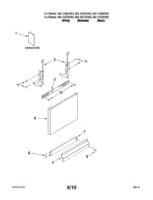 Door And Panel Parts parts for Kenmore Dishwasher 665.13463K902 (66513463K902, 665 13463K902) from AppliancePartsPros.com