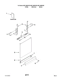 Door And Panel Parts parts for Kenmore Dishwasher 665.13469K903 (66513469K903, 665 13469K903) from AppliancePartsPros.com