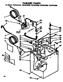 Cabinet Parts parts for Kenmore Washer 110.74414230 (11074414230, 110 74414230) from AppliancePartsPros.com