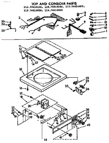 Top And Console Parts parts for Kenmore Washer 110.74414400 (11074414400, 110 74414400) from AppliancePartsPros.com