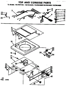 Top And Console Parts parts for Kenmore Washer 110.74414820 (11074414820, 110 74414820) from AppliancePartsPros.com
